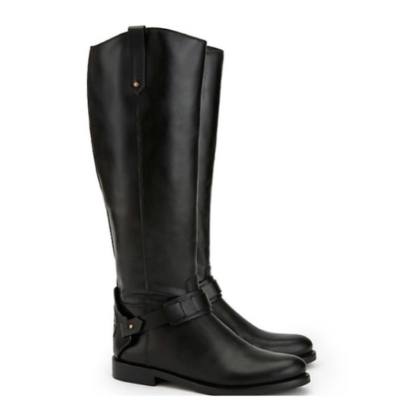 Tory Burch NEW Colton Leather Riding Boots Galleon Leather Black Size 6.5 - Picture 1 of 10
